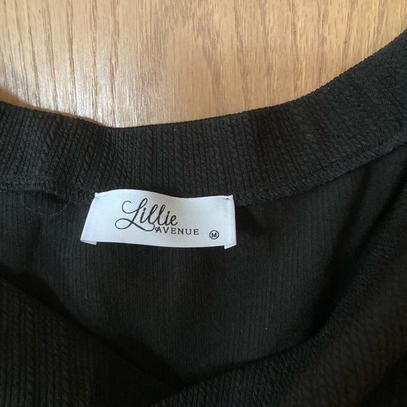 Black off the shoulder knee length dress - Picture 2 of 2